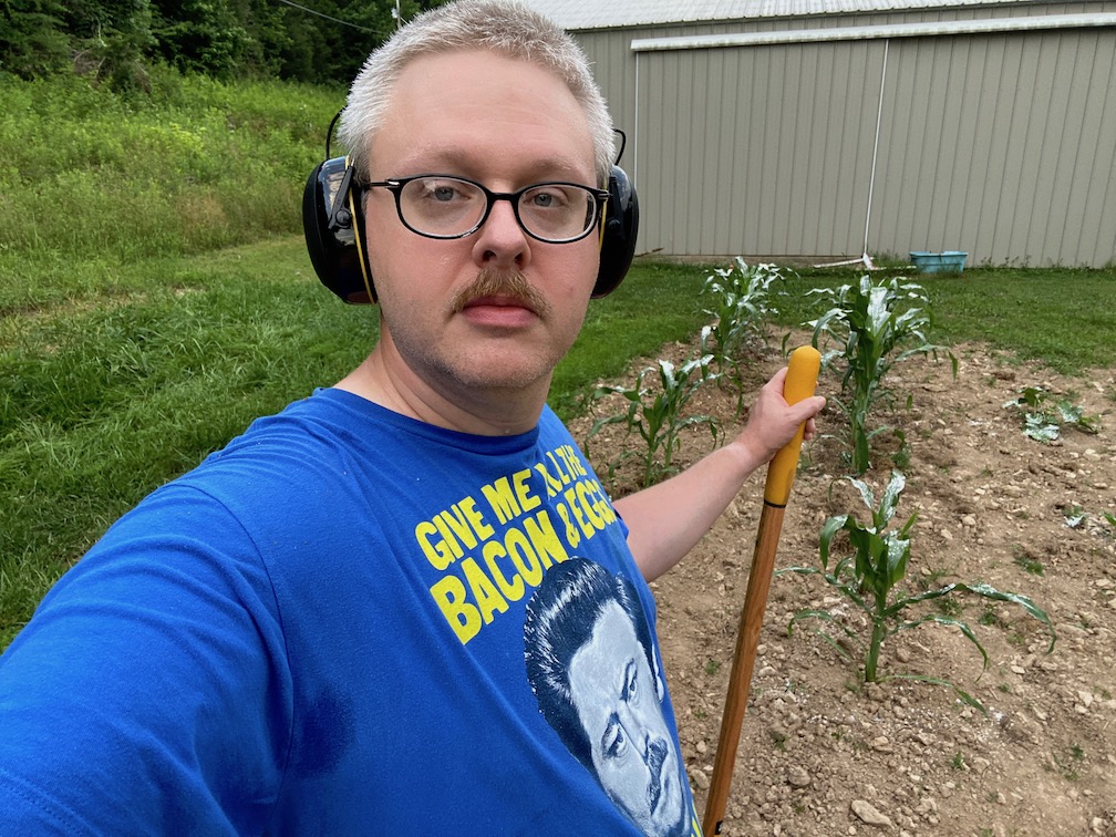 Josh gardening